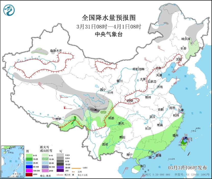 西藏东部及川西高原北部多雨雪天气 全国大部地区气温回升
